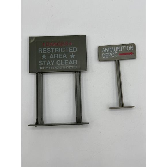 Hasbro Other - Vintage 1984 Hasbro GI Joe Restricted Area & Ammunition Depot Signs Accessory